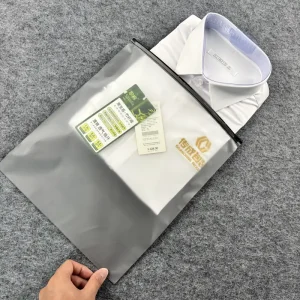 Dual-Sided Matte & Glossy Black Zip Pouch Reusable Resealable Storage Zipper Bag