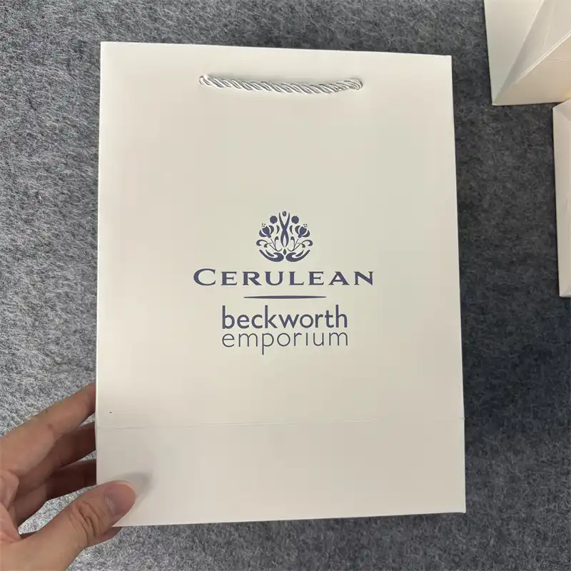 custom white paper bags