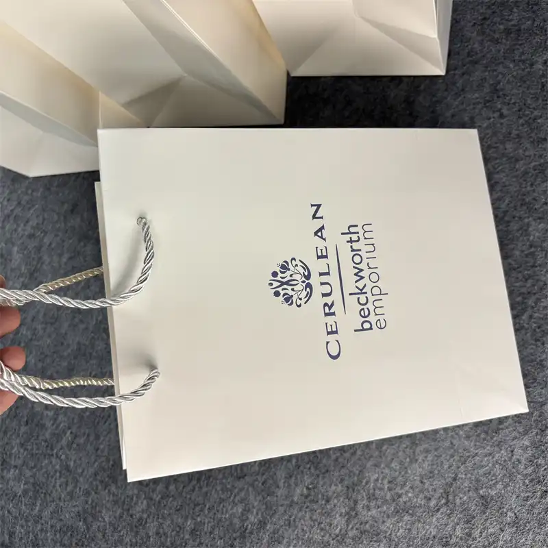 custom white paper bags